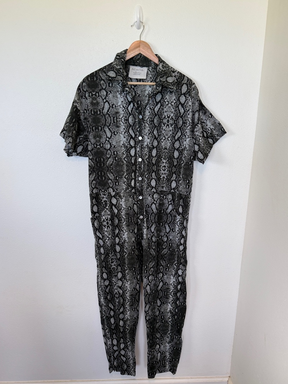 acacia swimwear Black & White Snake Print Jumpsuit